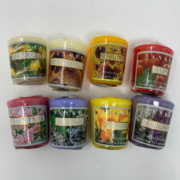 Yankee Candle Votive Candles Sampler Retired Floral Assortments Lot of 8 - Picture 1 of 6